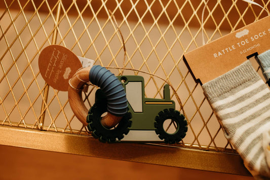 Green Tractor Silicone Teether