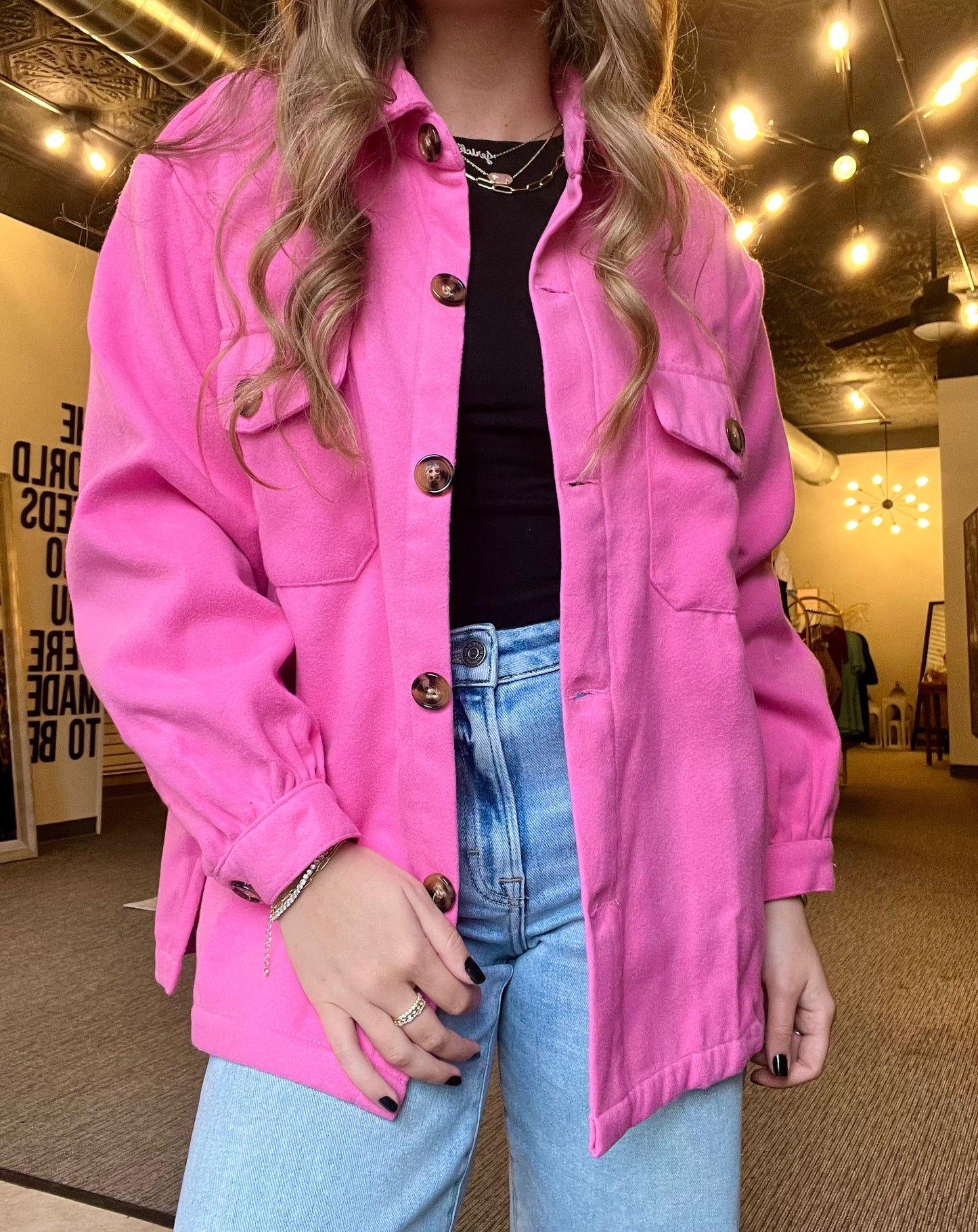 Whitman Shacket-Pink