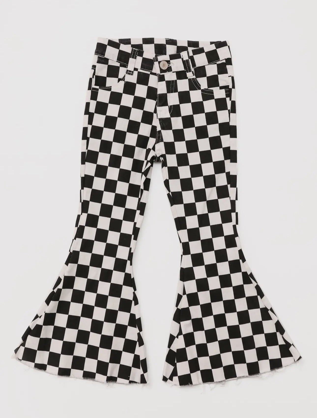 Checkered Flare Jeans