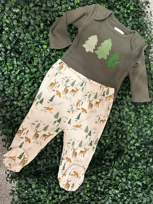 Deer Waffle Knit SET